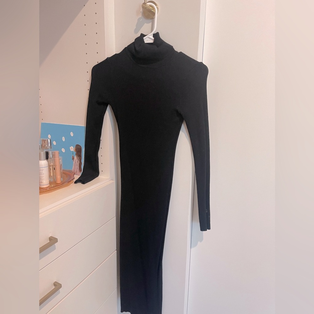 Black ribbed turtleneck dress size XS
